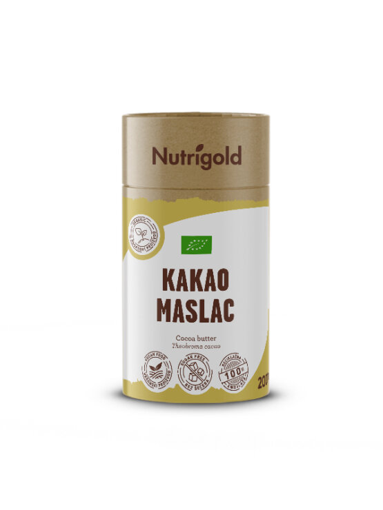 Nutrigold Organski kakao maslac u smeđoj ambalaži 200 g