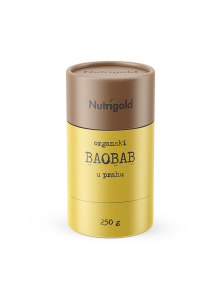 Organski Baobab prah u žutoj valjkastoj ambalaži od 250 grama