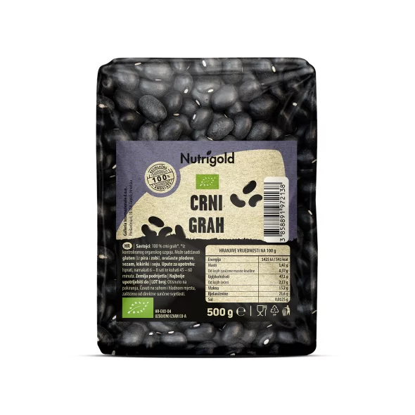 Crni grah u prozirnoj plastičnoj ambalaži 500g