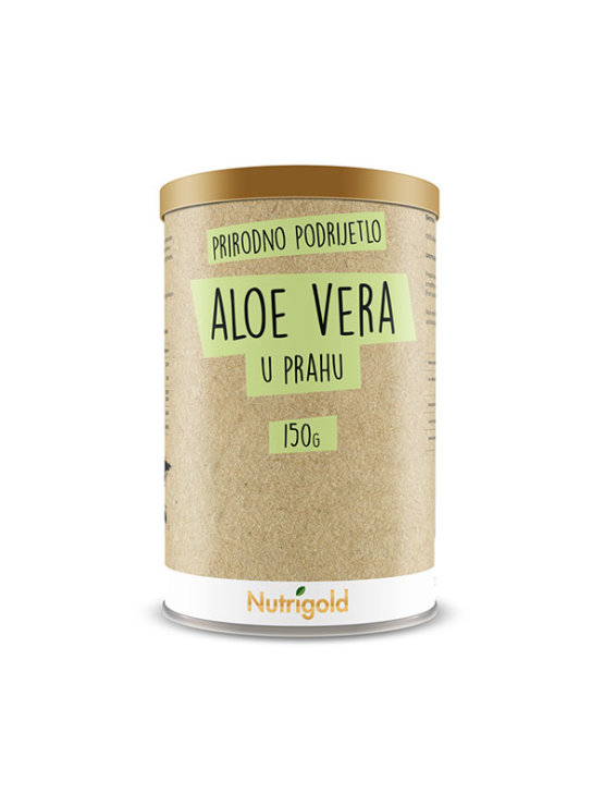 Nutrigold aloe vera u prahu u smeđoj ambalaži od 150g.
