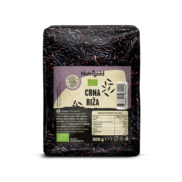 Nutrigold crna riža u prozirnoj ambalaži  500 g