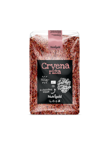 Nutrigold crvena riža u prozirnoj plastičnoj ambalaži 500g