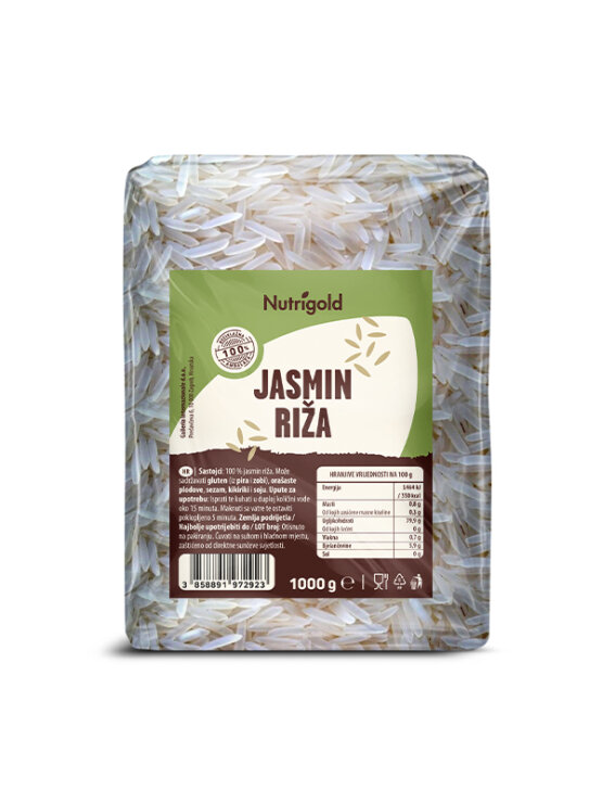 Nutrigold Jasmin riža u prozirnoj plastičnoj ambalaži 1000g