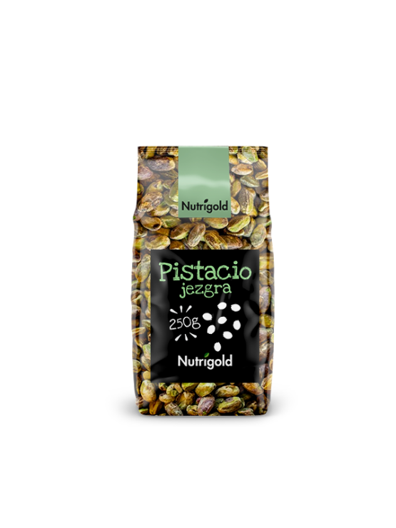 Pistacio sirov jezgra dolazi u rozirnoj, plastičnoj ambalaži od 250g.