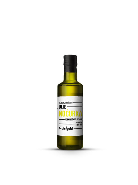 Nutrigold ulje noćurka u tamnoj, staklenoj ambalaži od 100ml.