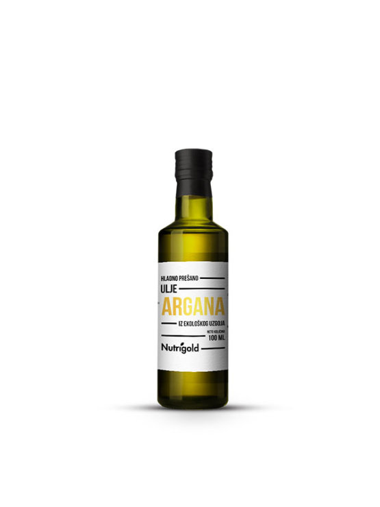 Nutrigold ulje argana u tamnoj, staklenoj bočici od 100ml.
