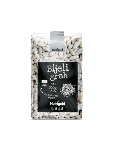 Nutrigold organski bijeli grah u prozirnoj ambalaži od 500g