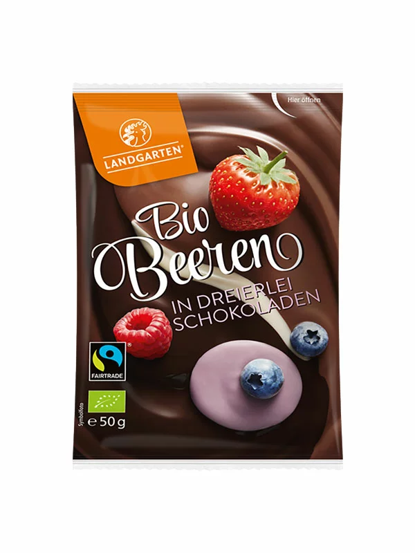 Landgarten Bobičasto voće u tri vrste čokolade - Organsko u pakiranju od  50g