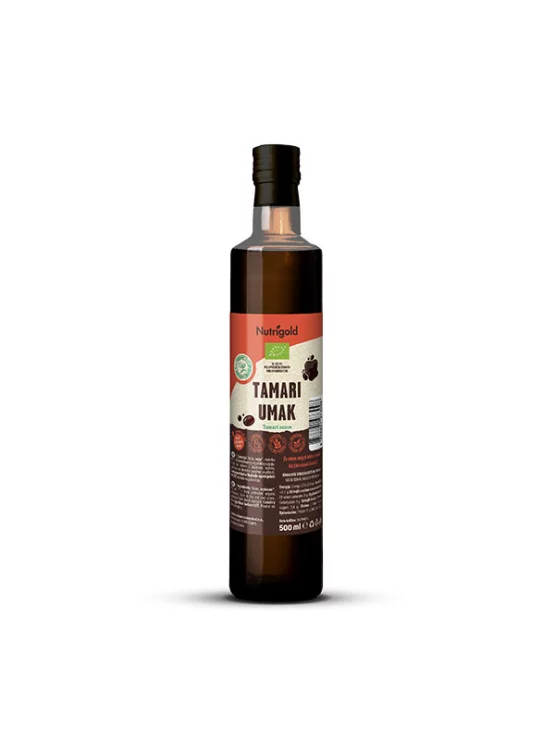 Nutrigold tamari umak u tamnoj,  staklenoj amblaži od 500ml.