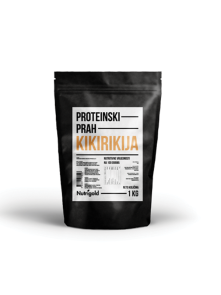 Proteinski prah kikirikija u crnom ,plastičnom pakiranju od 1000g.pakiranju