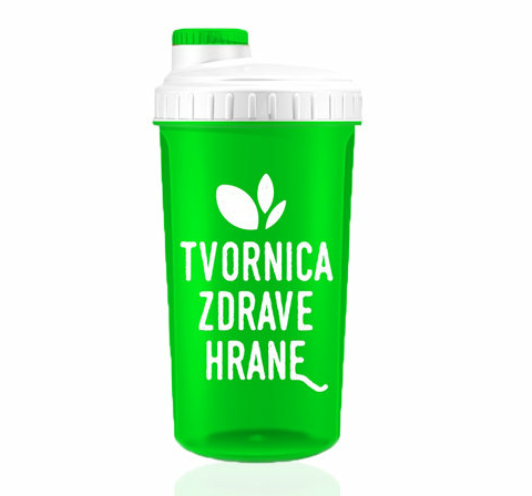 Zeleni shaker s logom Tvornica Zdrave Hrane