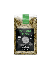 Nutrigold Leća zelena - Organska u prozirnoj plastičnoj ambalaži 500g