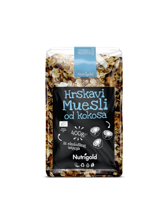 Nutrigold Kokos hrskavi muesli - Organski u prozirnoj plastičnoj ambalaži 400g