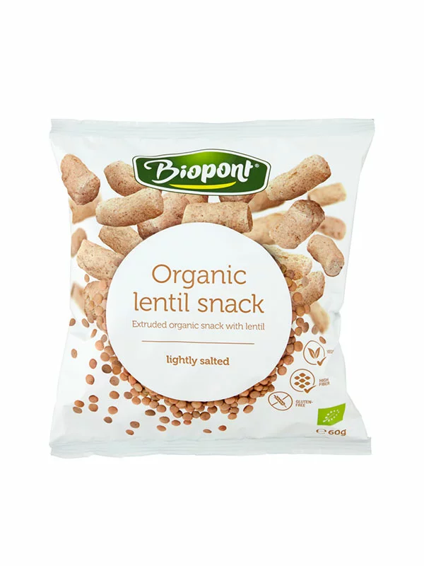 Flips od ekstrudirane leće Slani Bez glutena - Organski 60g Biopont