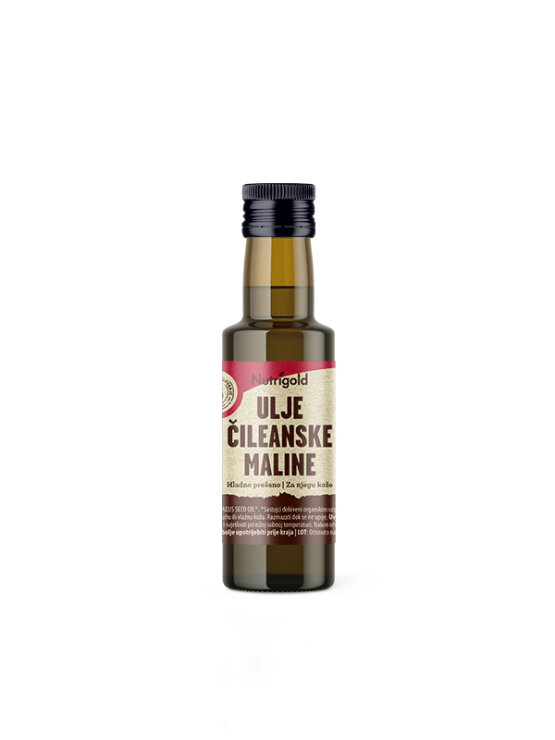 Nutrigold ulje čileanske maline u tamnoj, staklenoj bočici od 100ml.
