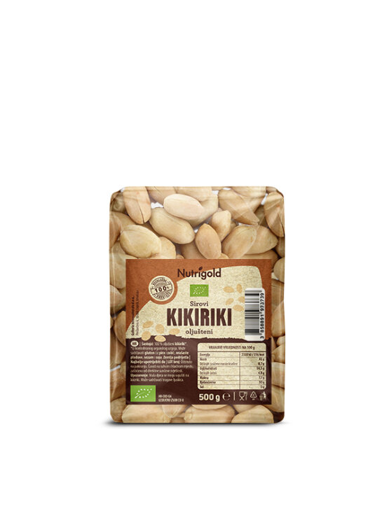 Nutrigold Kikiriki oljušteni Sirovi - Organski u prozirnoj plastičnoj ambalaži 500 g