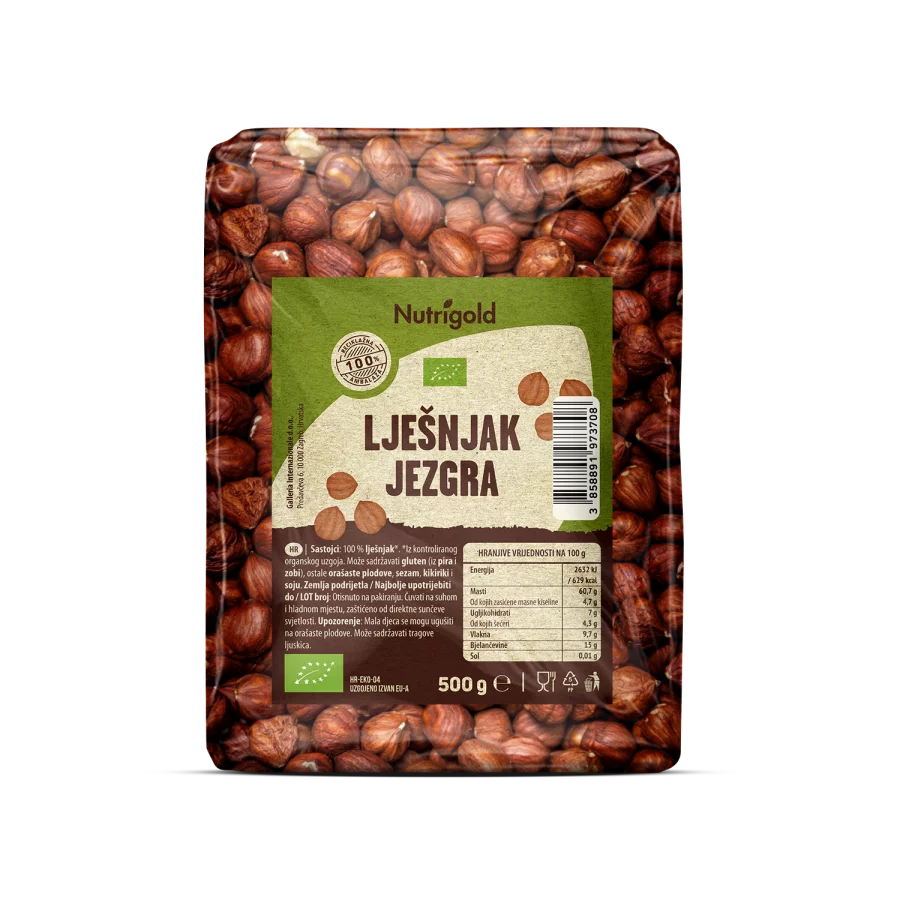 Lješnjak jezgra - Organski 500g Nutrigold
