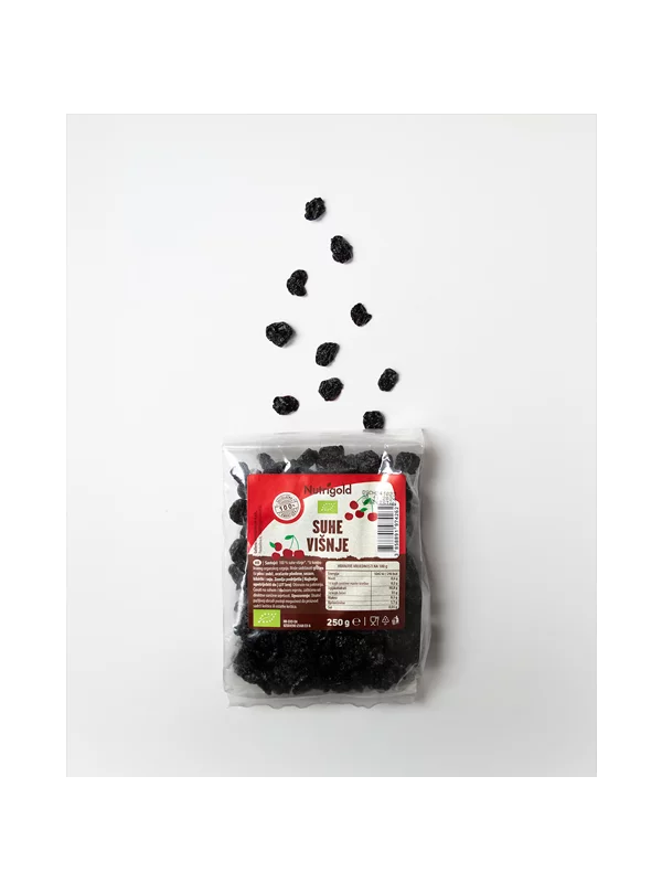 Nutrigold suhe višnje u prozirnom pakiranju od 250g.
