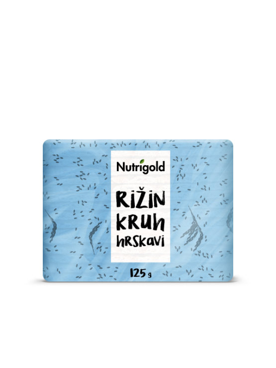 Nutrigold rižin kruh hrskavi u prozirnom, plastičnom pakiranju od 125g.