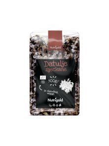 Nutrigold sjeckane datulje u prozirnom, plastičnom pakiranju od 500g.