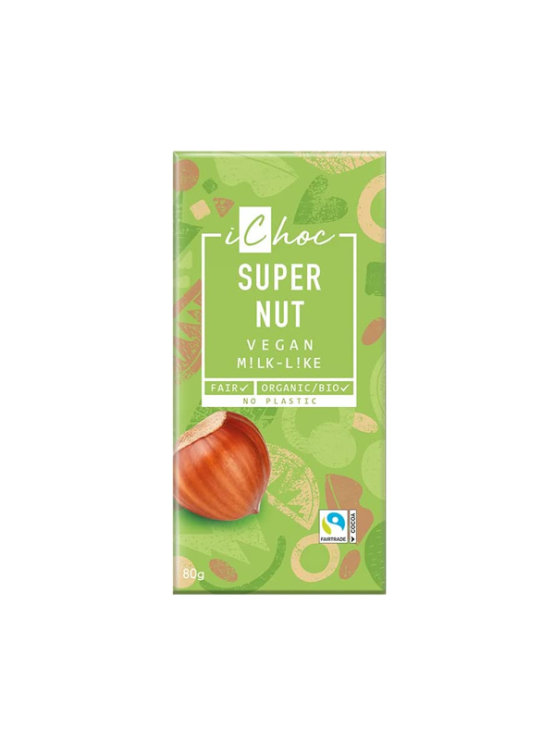 iChoc organska veganska Super Nut čokolada u pakiranju od 80g