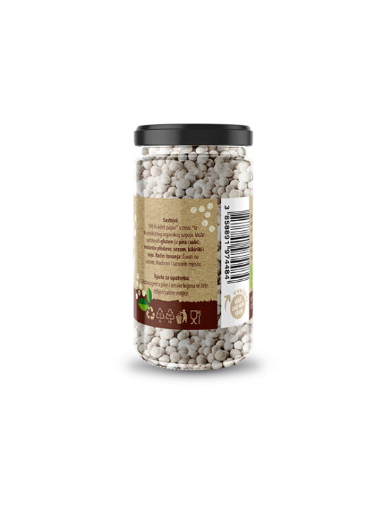 Nutrigold organski bijeli papar u prozirnoj staklenoj ambalaži od 50 grama
