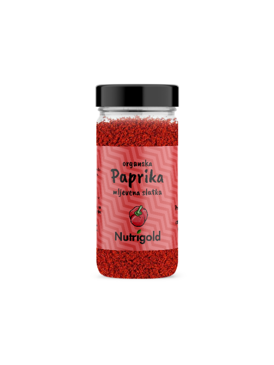 Slatka paprika u prahu dolazi u prozirnoj, staklenoj ambalaži od 50g.