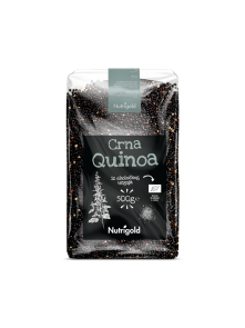 Nutrigold quinoa crna dolazi u prozirnom, plastičnom pakiranju od 500g.