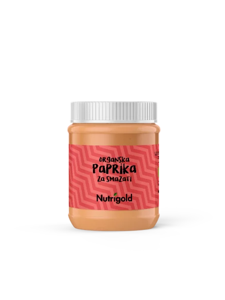 Nutrigold veganski namaz "paprika za smazati" u prozirnoj, staklenoj ambalaži od 135g,