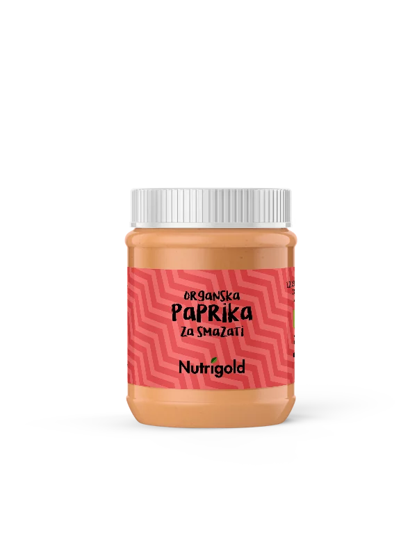 Nutrigold veganski namaz "paprika za smazati" u prozirnoj, staklenoj ambalaži od 135g,