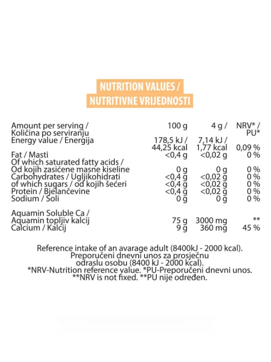 Calcium+ Aquamin Soluble 160g - Kalcij u prahu Zelena jabuka Nutrigold