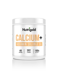 Nutrigold kalcij u prahu s okusom zelene jabuke u bijeloj ambalaži od 160g