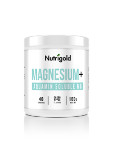 Nutrigold Magnesium+ Aquamin Soluble  u bijeloj, plastičnoj ambalaži od 160g.