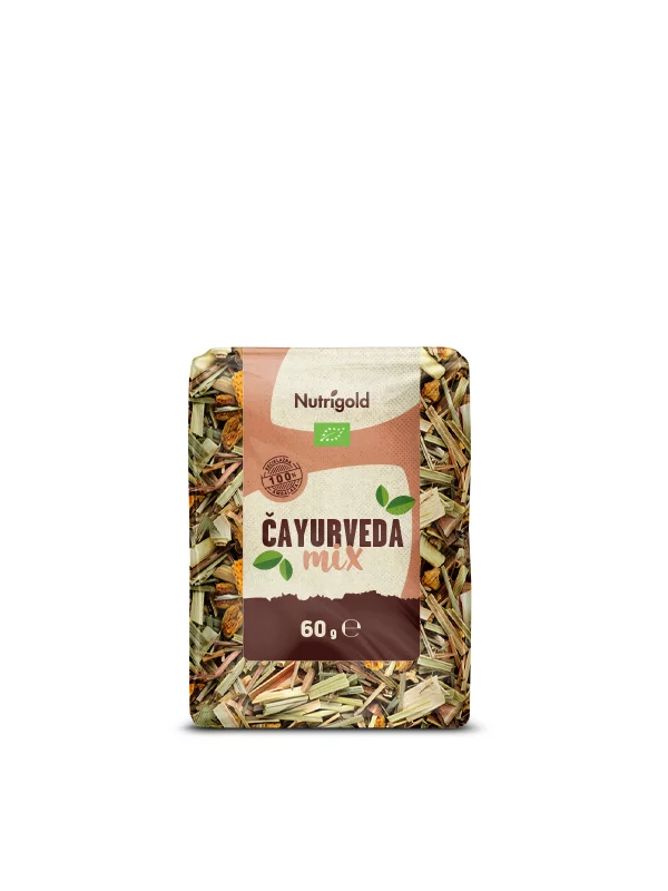 Nutrigold organski čayurveda čaj u prozirnoj ambalaži od 60g