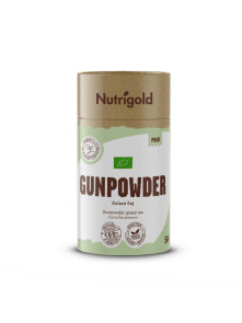 Nutrigold organski gunpowder zeleni čaj u zelenoj tubastoj ambalaži od 50g