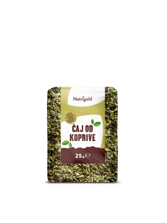 Čaj od koprive u prozirnoj plastičnoj ambalaži od 25g sa naljepnicom