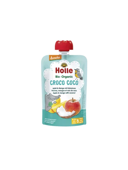 Organski Holle pire od jabuke, manga i kokosa u vrećici s dozatorom od 100g