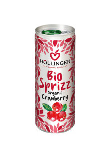 Organski gazirani sok od brusnice u limenci od 250ml Hollinger