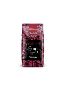 Nutrigold sušene brusnice u plastičnom, prozirnom pakiranju od 250g.