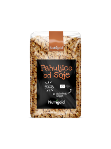 Pahuljice od soje dolaze u prozirnoj, plastičnoj ambalaži od 500g.