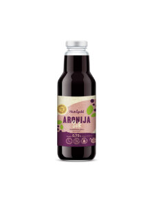 Nutrigold tamni sok od aronije iz organskog uzgoja u staklenoj boci od 750 ml.