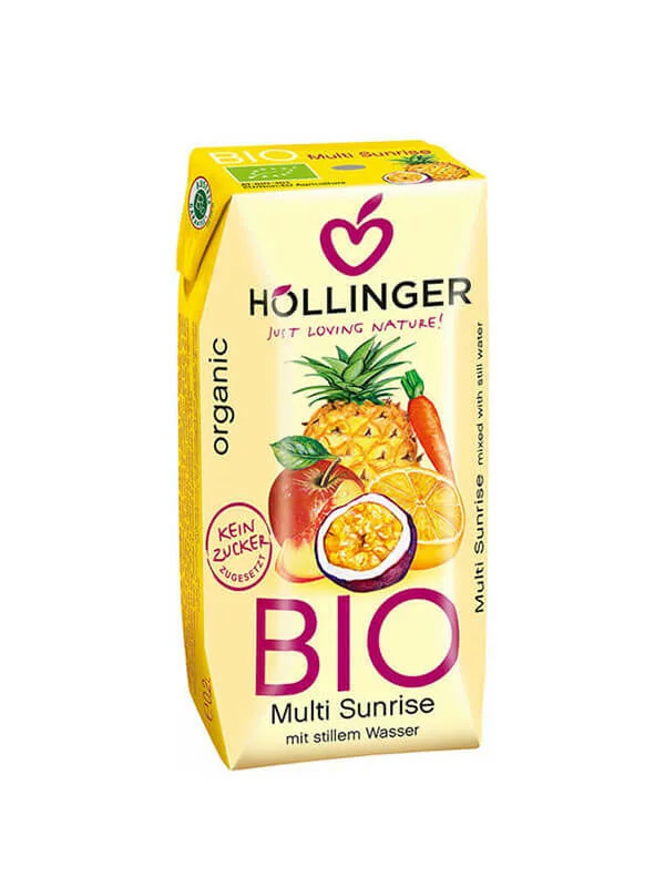 Hollinger Sok Multivitamin Tetrapak sa slamkom  - Organski u tetrapaku sa slamkom od  200ml