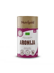 Nutrigold organska aronija u prahu u smeđoj ambalaži od 200g