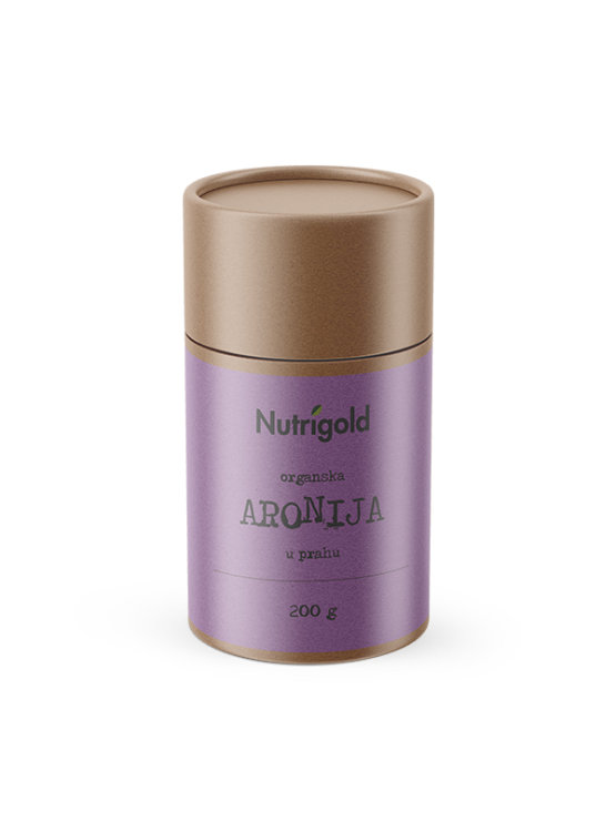 Nutrigold organska aronija u prahu u smeđoj ambalaži od 200g