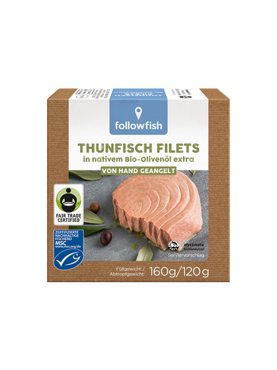 FollowFish tuna fileti u ekstra djevičanskom organskom Maslinovom ulju  u pakiranju od 160g ( 120g )