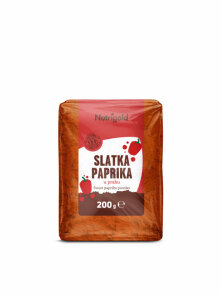 Nutrigold slatka paprika u prahu u prozirnoj ambalaži od 200 grama.