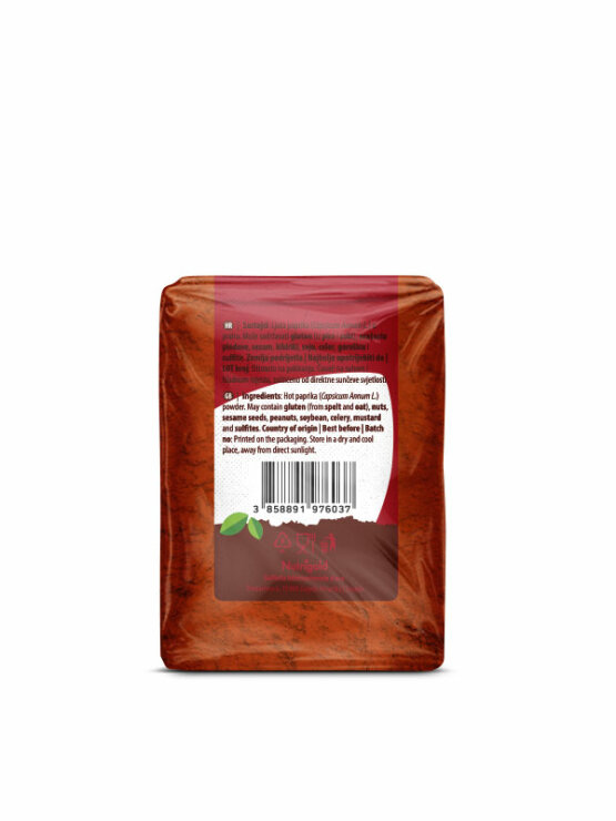 Nutrigold ljuta paprika u prahu u prozirnoj ambalaži 200g