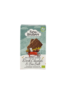 Farm Brothers keksi od zobi, pira i raži s okusom tamne čokolade i morske soli u kartonskoj ambalaži od 150 grama