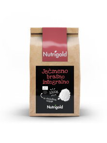 Nutrigold organsko ječmeno brašno u smeđoj ambalaži od 1000 grama