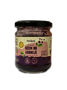 Organski Nutrigold džem od aronije u prozirnoj staklenoj ambalaži od 212 grama